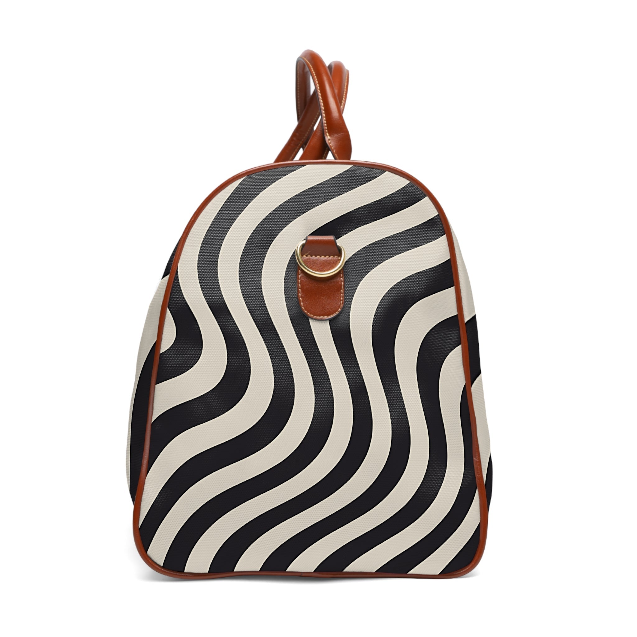 Zebra Print Duffel Bag with Leather Trim, Artsulli - Art is Long, Life is Short, Bags, , , , , , , 