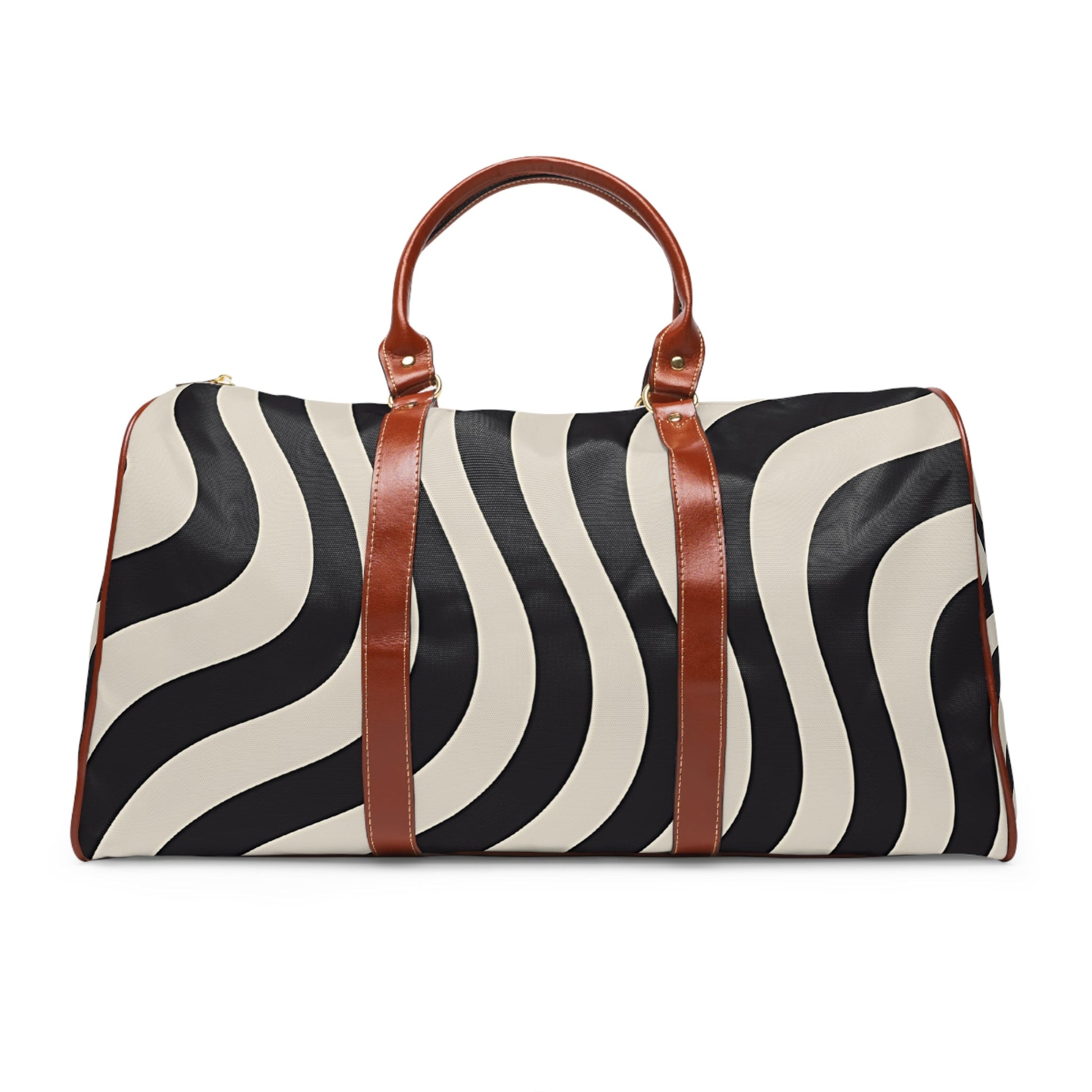 Zebra Print Duffel Bag with Leather Trim, Artsulli - Art is Long, Life is Short, Bags, , , , , , , 