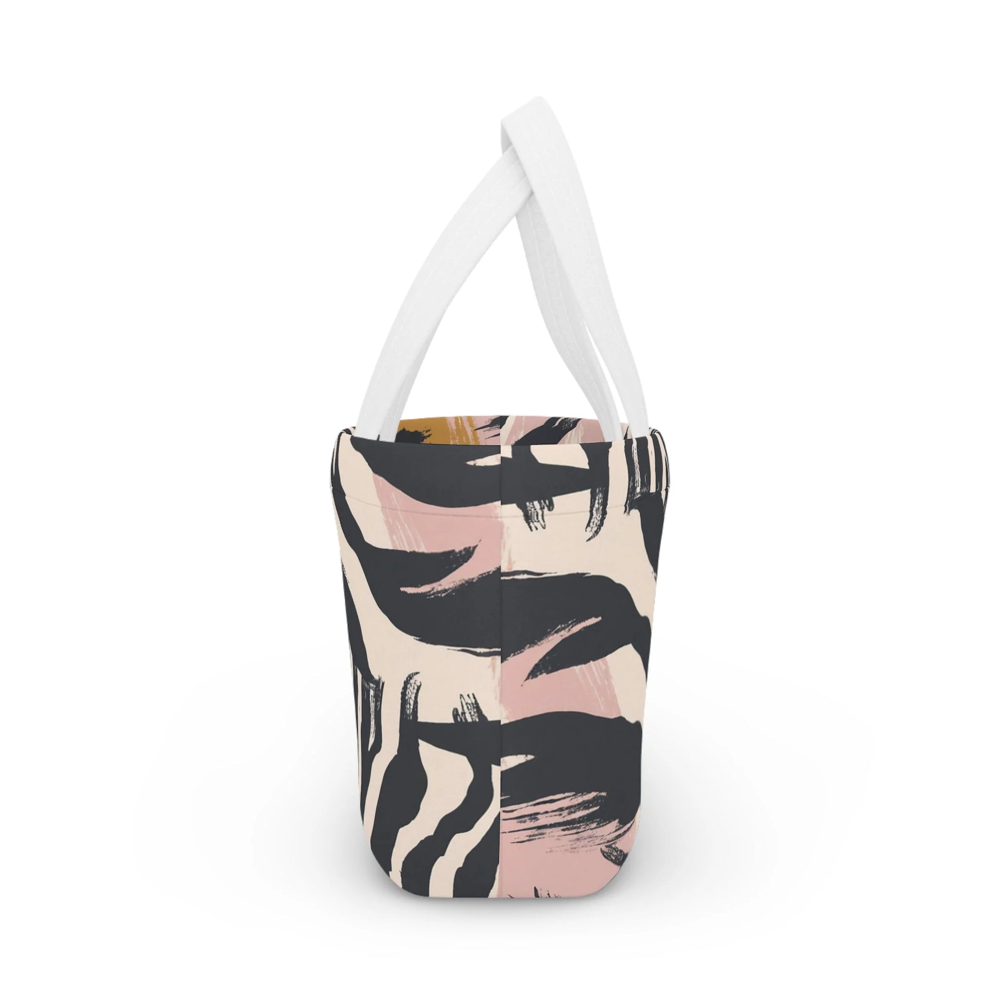 JAKKOUTTHEBXX Zebra Print Lunch Bag Tote with Pink and Yellow Accents 2025