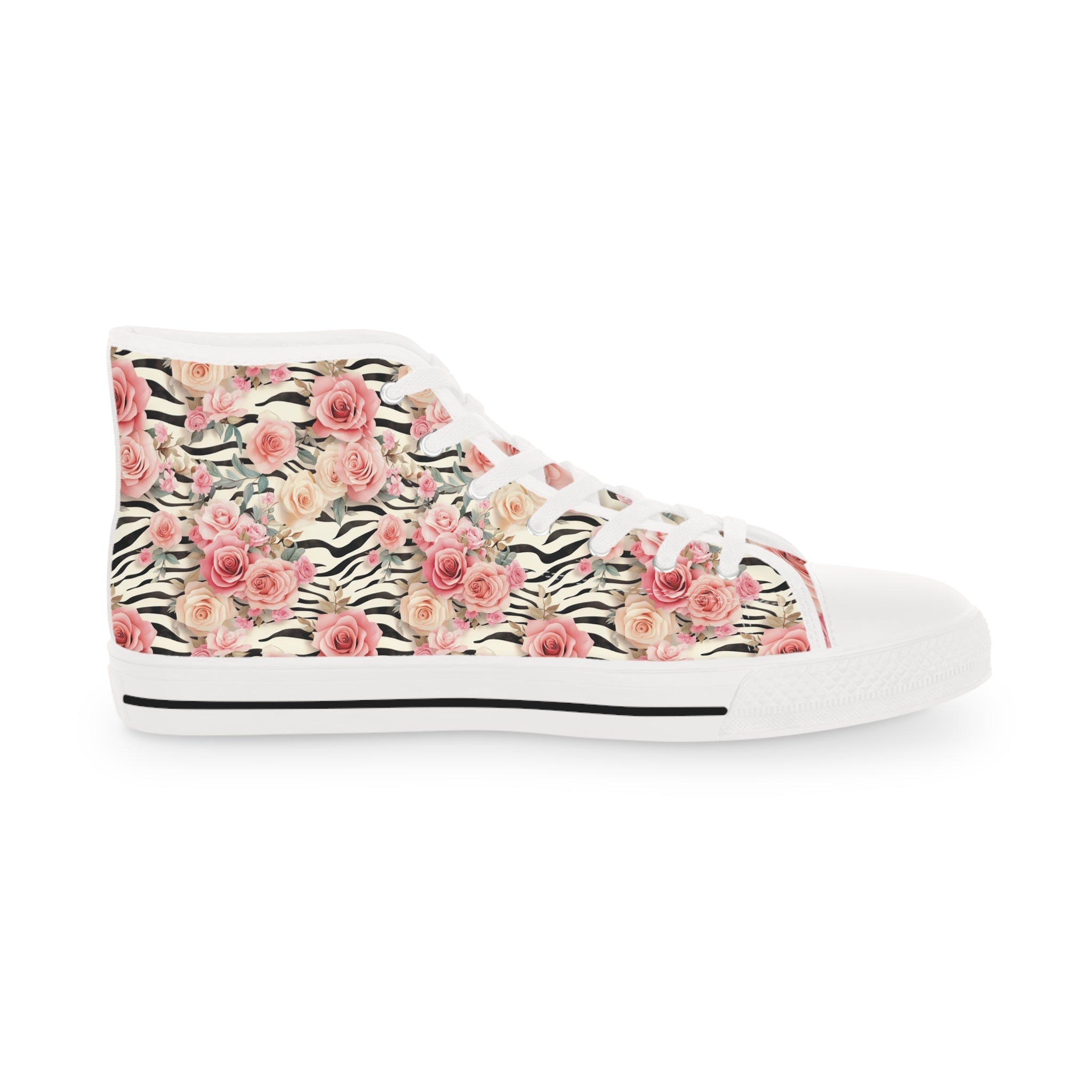 Printify Zebra Rose High-Top Canvas Sneakers 2025