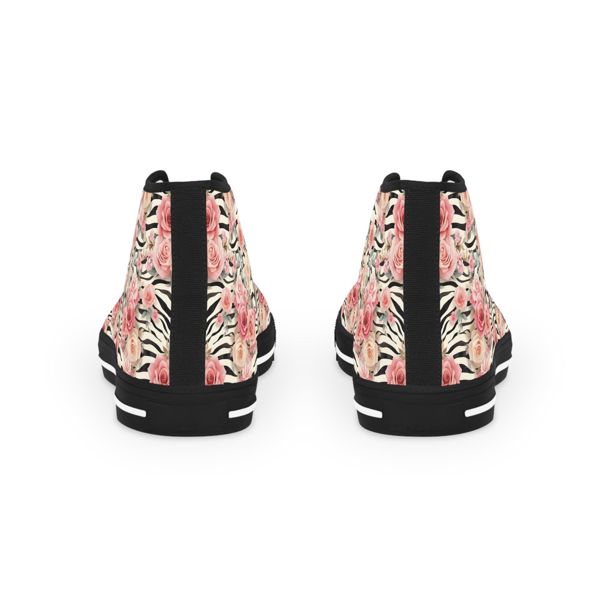 Printify Zebra Rose High-Top Canvas Sneakers 2025