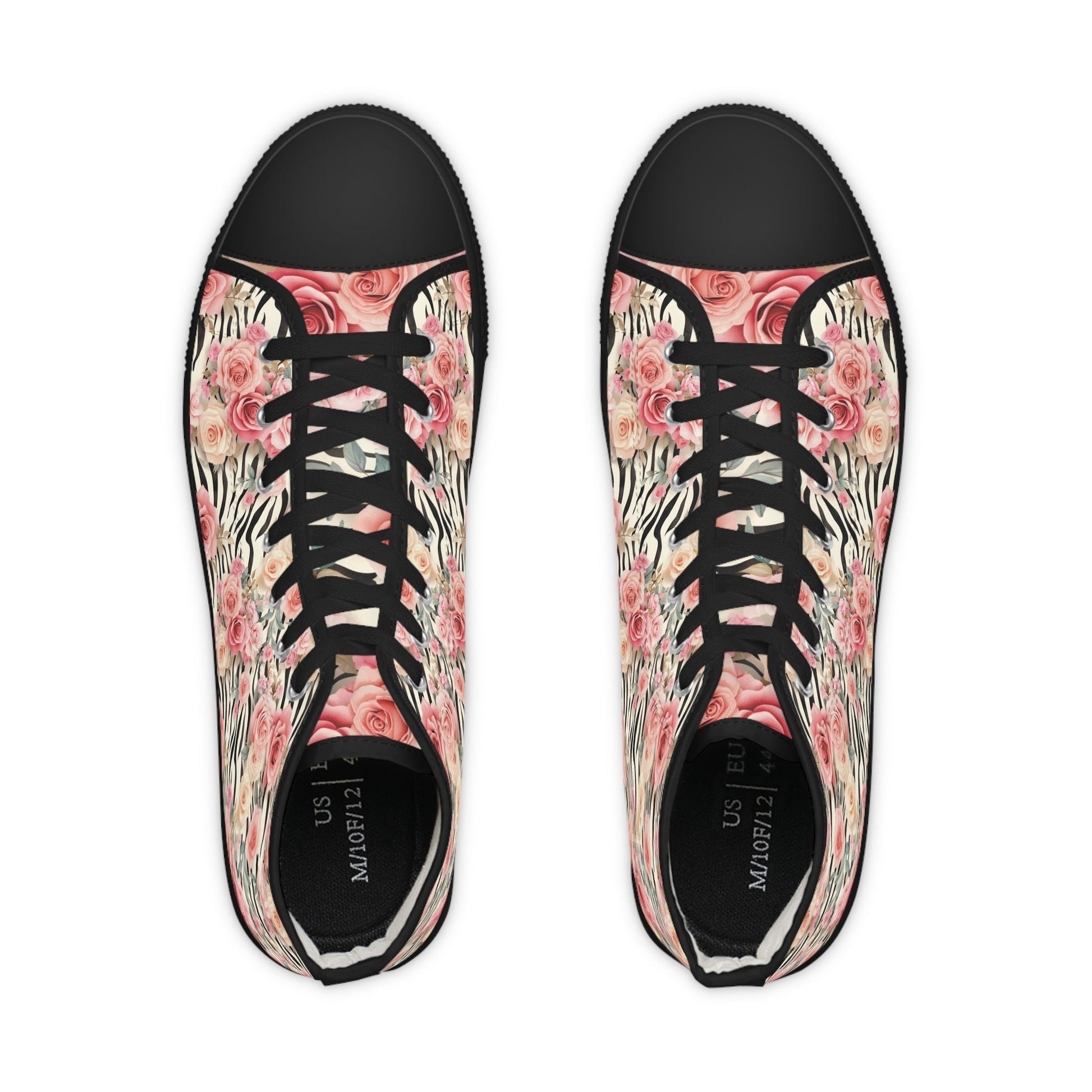 Printify Zebra Rose High-Top Canvas Sneakers 2025