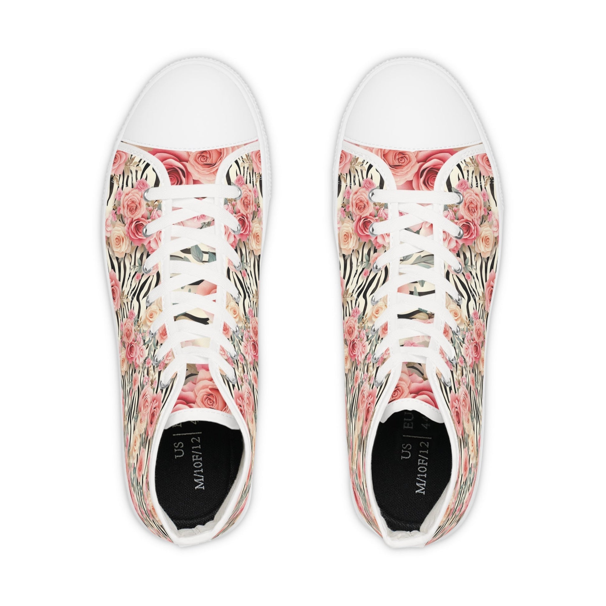 Printify Zebra Rose High-Top Canvas Sneakers 2025