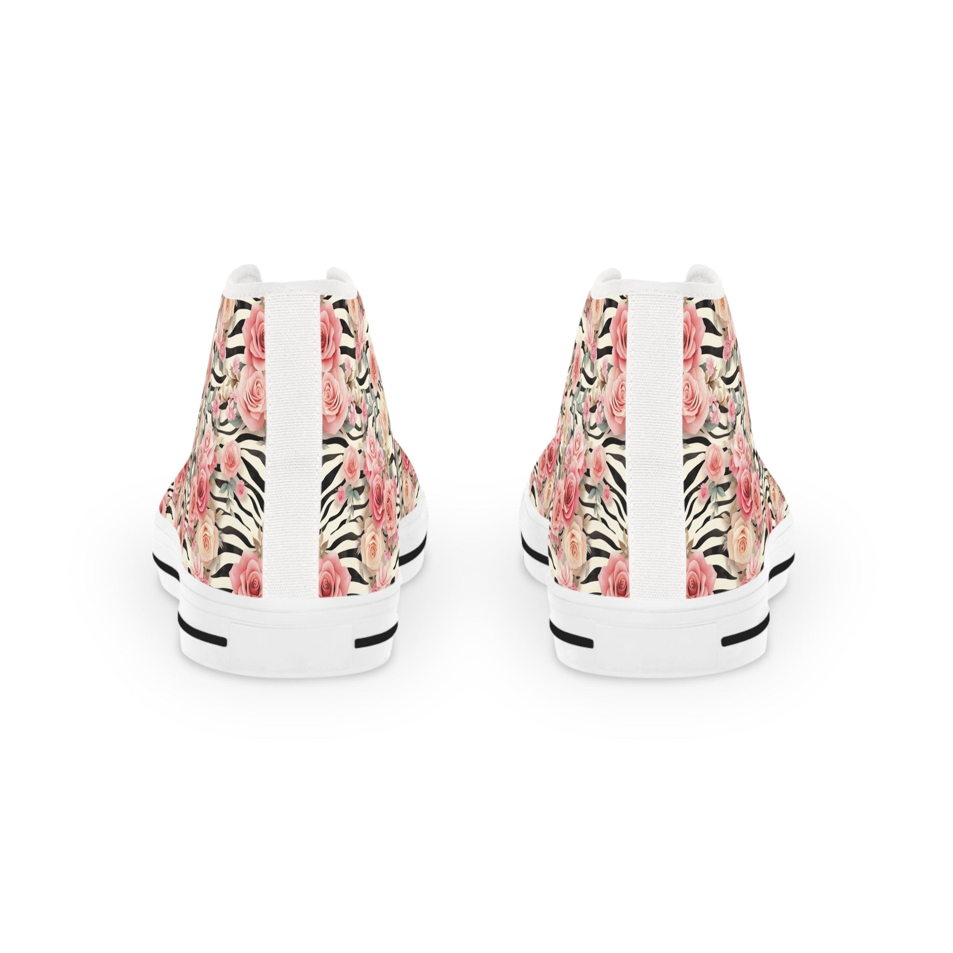 Printify Zebra Rose High-Top Canvas Sneakers 2025