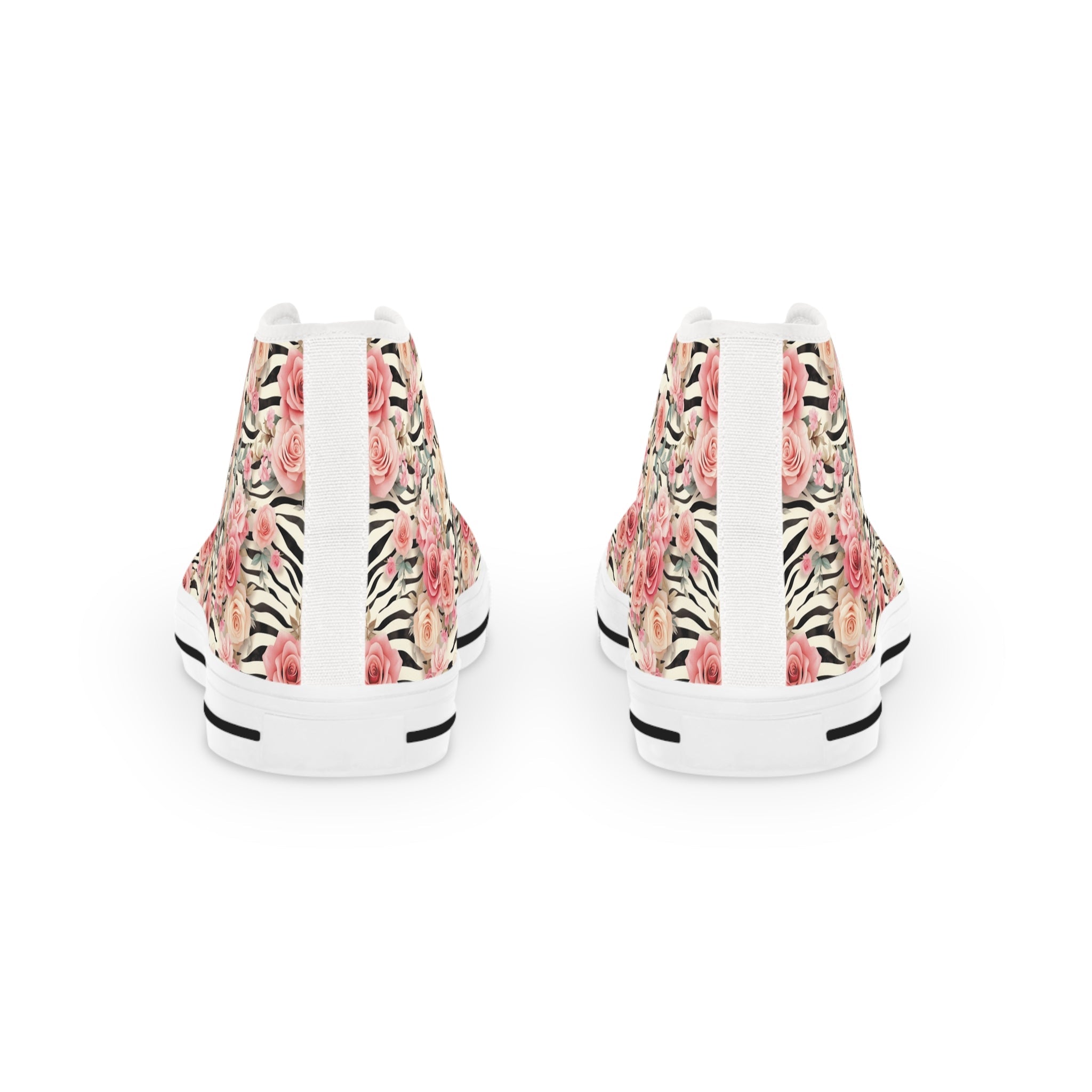 Printify Zebra Rose High-Top Canvas Sneakers 2025