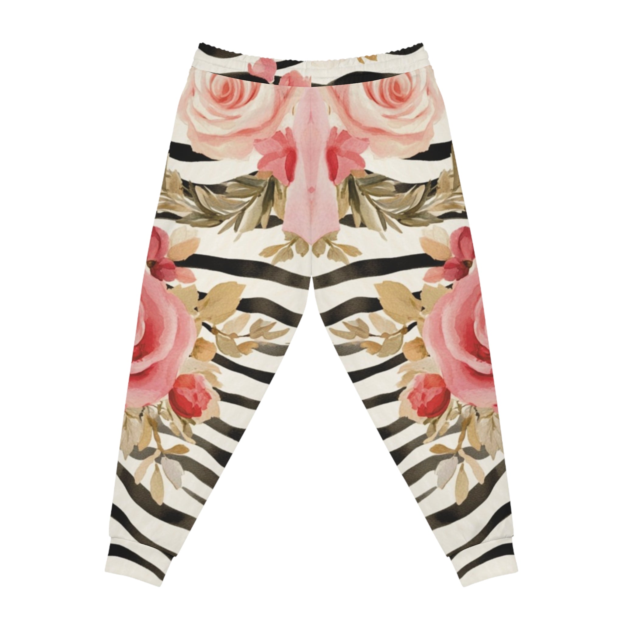 Zebra Rose Print Joggers, Artsulli - Art is Long, Life is Short, All Over Prints, , , , , , , 