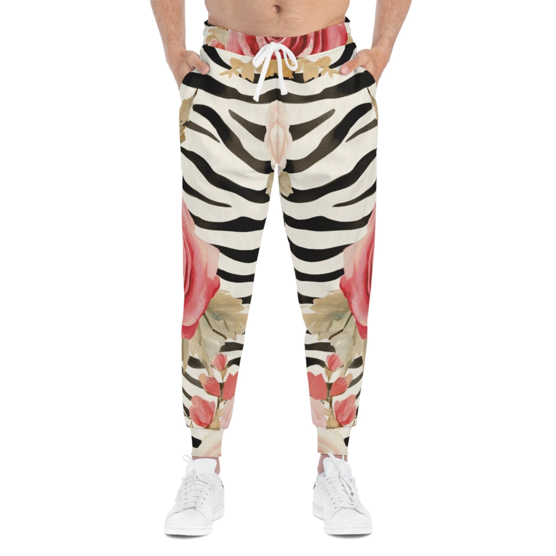 Zebra Rose Print Joggers, Artsulli - Art is Long, Life is Short, All Over Prints, , , , , , , 