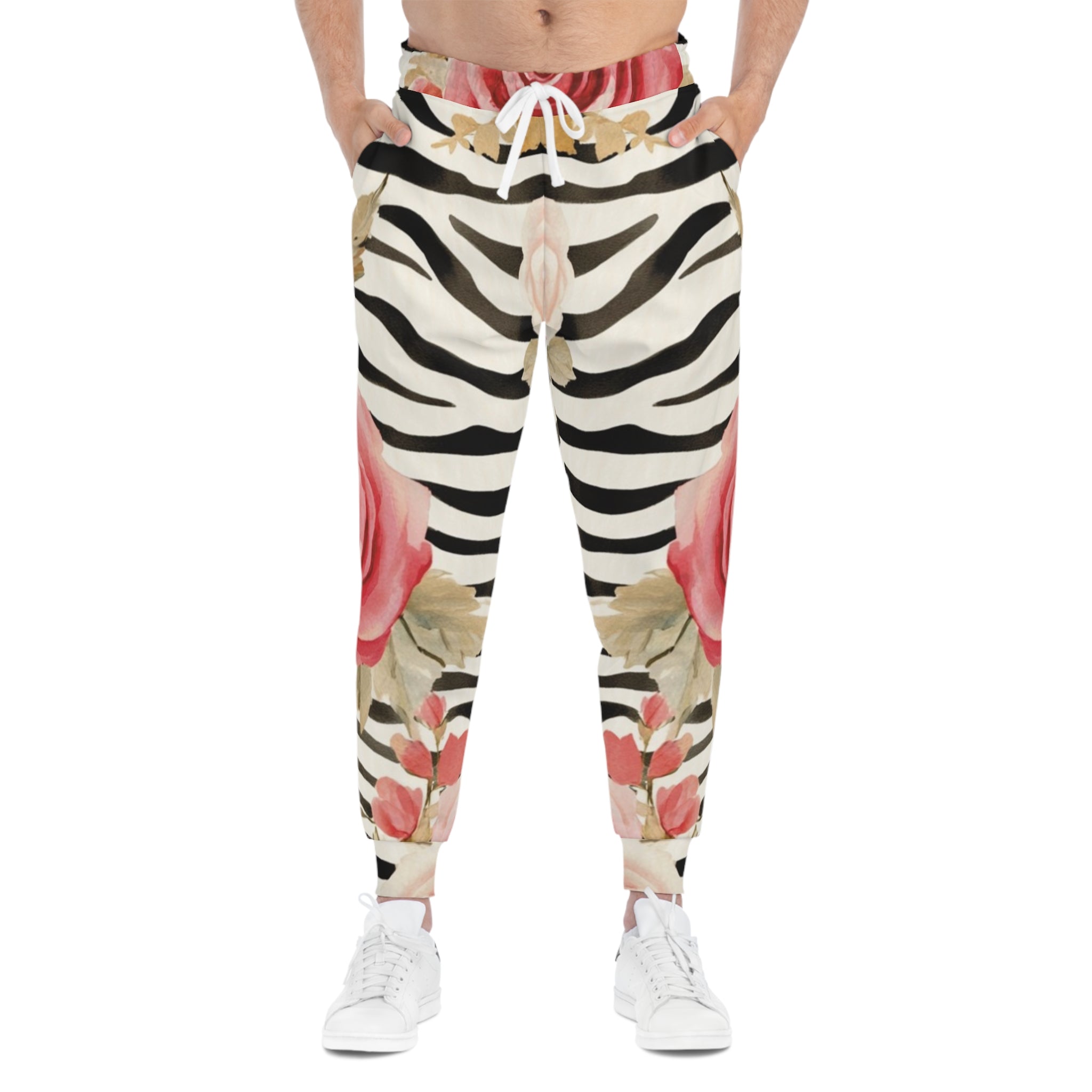 Zebra Rose Print Joggers, Artsulli - Art is Long, Life is Short, All Over Prints, , , , , , , 