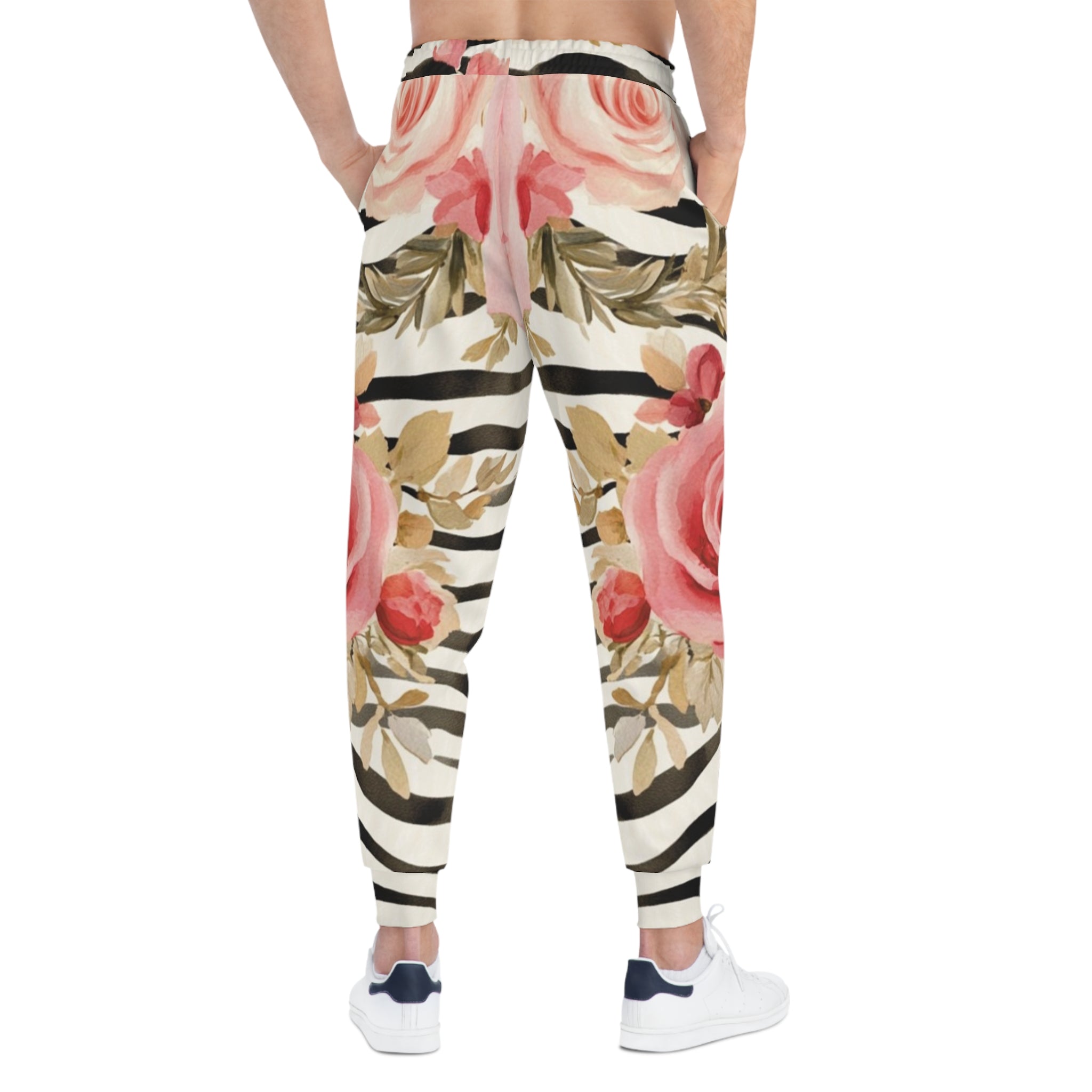 Zebra Rose Print Joggers, Artsulli - Art is Long, Life is Short, All Over Prints, , , , , , , 