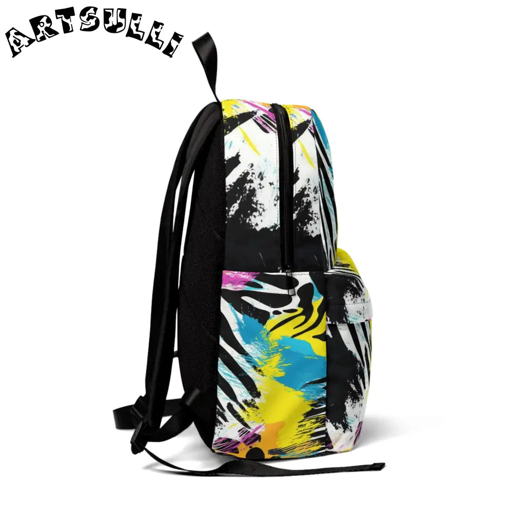 Zebra Splash Backpack for Travel with All Day Carrying Comfort, Artsulli - Art is Long, Life is Short, Bags, , , , , , , 