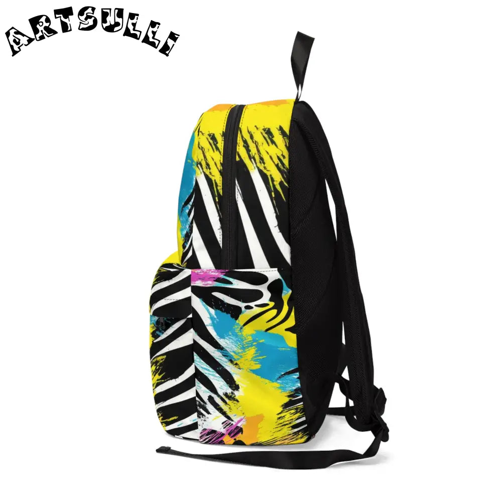 Zebra Splash Backpack for Travel with All Day Carrying Comfort, Artsulli - Art is Long, Life is Short, Bags, , , , , , , 
