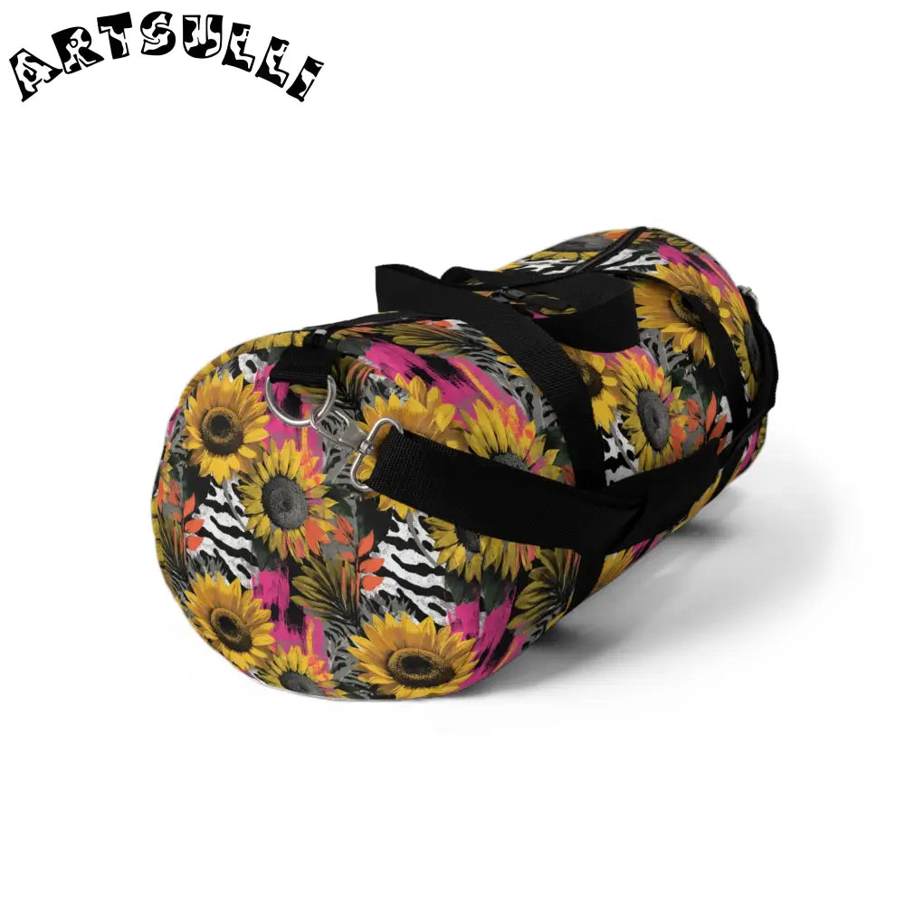 Zebra Stripes x Sunflowers Duffel Bag, Artsulli - Art is Long, Life is Short, Bags, , , , , , , 