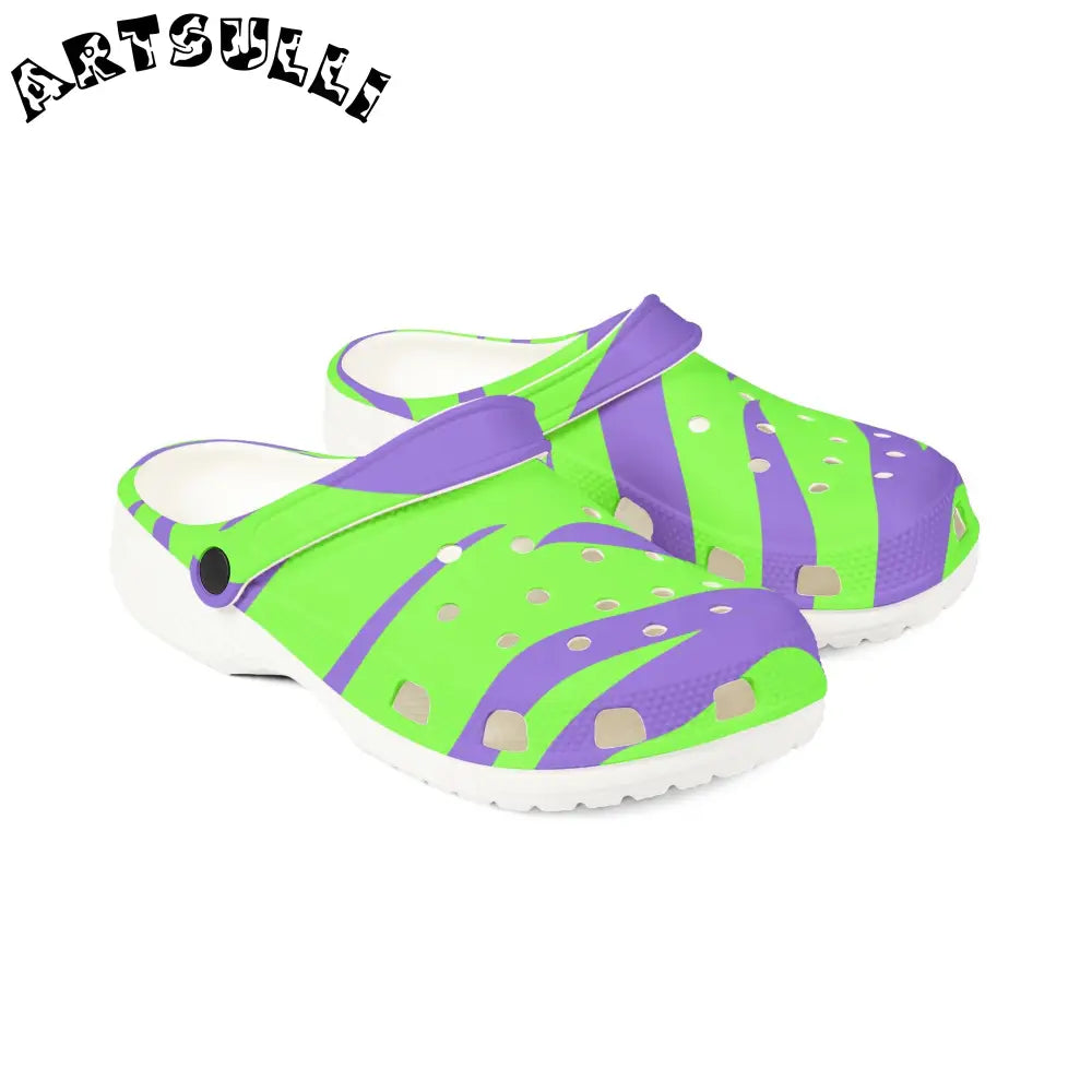 Zebragreen Juxtaposition EVA Foam Clogs, Artsulli - Art is Long, Life is Short, Shoes, , , , , , , 