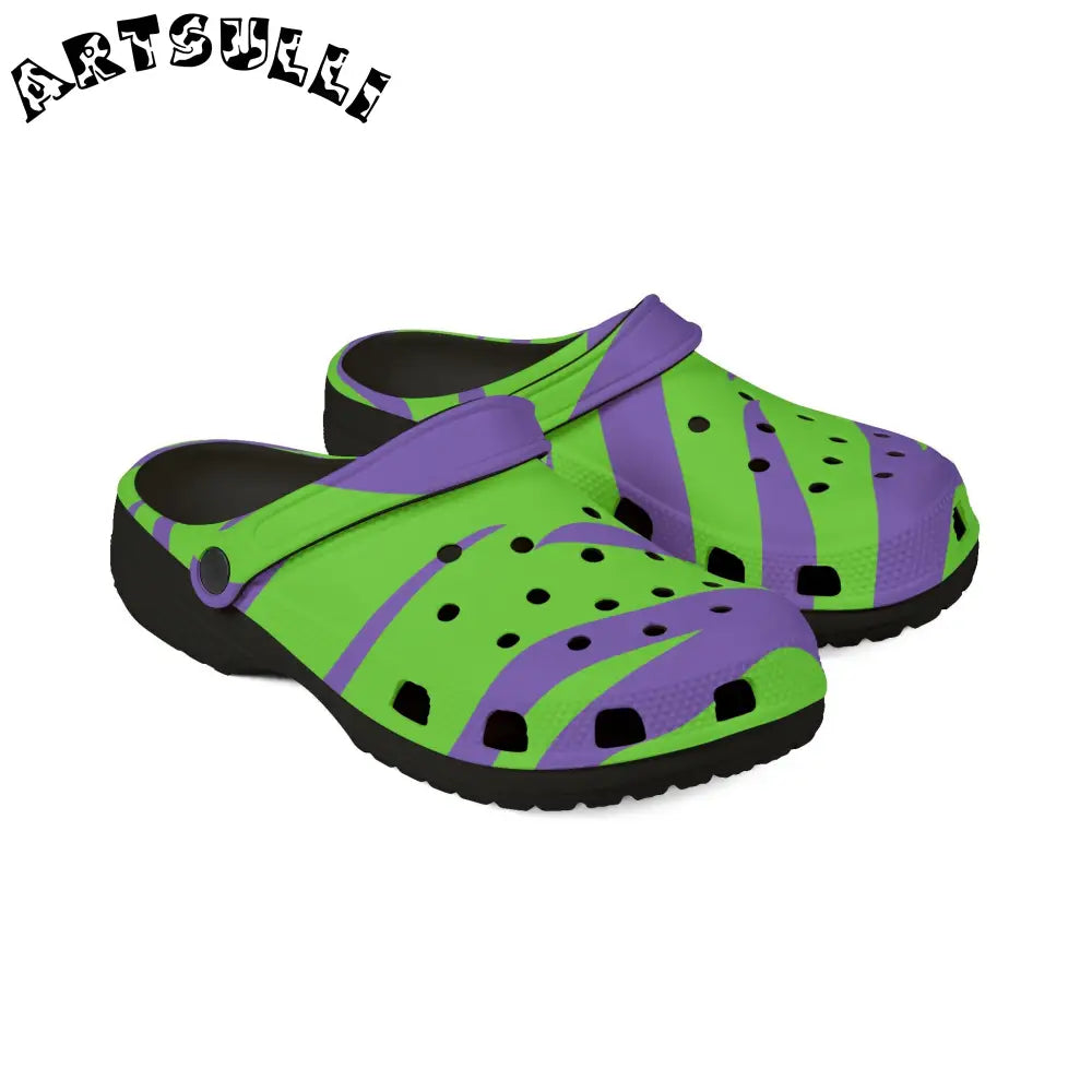 Zebragreen Juxtaposition EVA Foam Clogs, Artsulli - Art is Long, Life is Short, Shoes, , , , , , , 